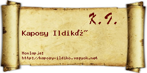 Kaposy Ildikó névjegykártya